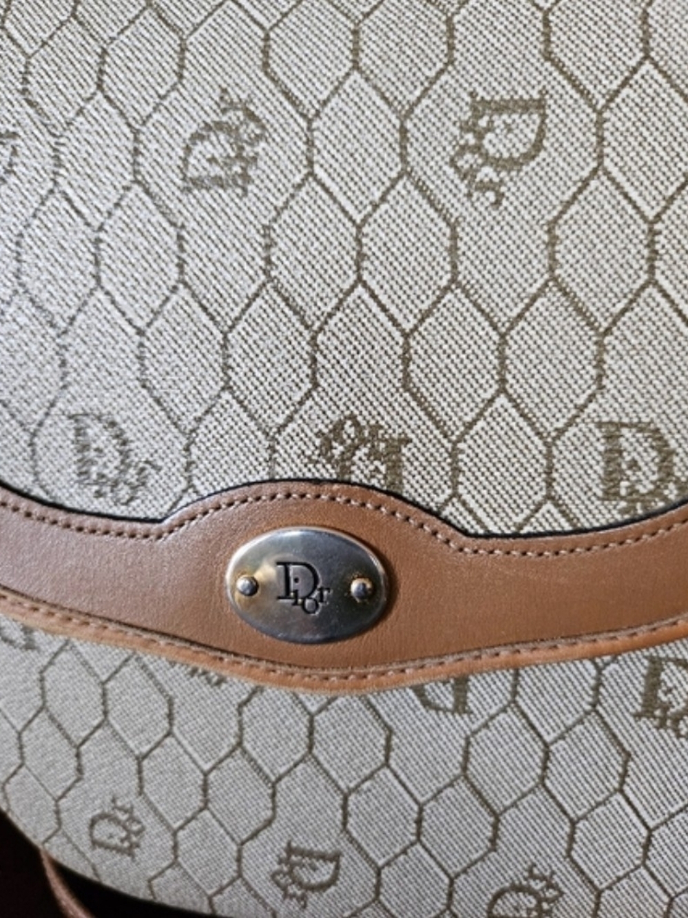 Dior Beige Monogram Saddle Crossbody with Tan Trim EUC - Picture 2 of 14